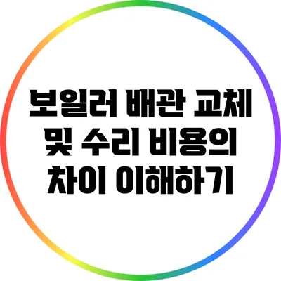 보일러 배관 교체 및 수리 비용의 차이 이해하기
