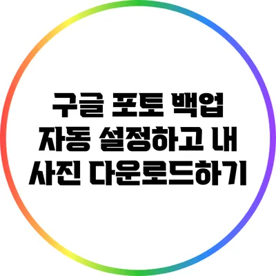 구글 포토 백업: 자동 설정하고 내 사진 다운로드하기