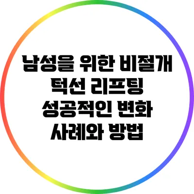 남성을 위한 비절개 턱선 리프팅: 성공적인 변화 사례와 방법