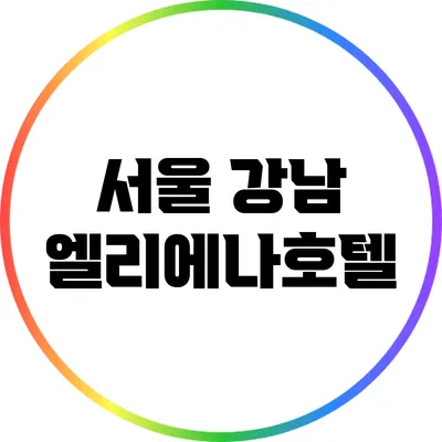 서울 강남 엘리에나호텔