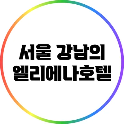 서울 강남의 엘리에나호텔