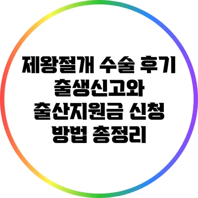 제왕절개 수술 후기: 출생신고와 출산지원금 신청 방법 총정리