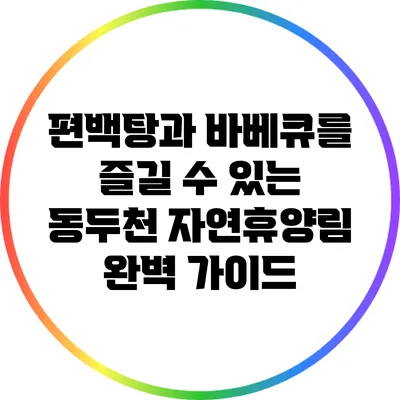편백탕과 바베큐를 즐길 수 있는 동두천 자연휴양림 완벽 가이드
