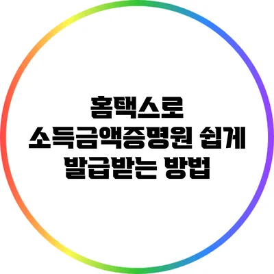 홈택스로 소득금액증명원 쉽게 발급받는 방법