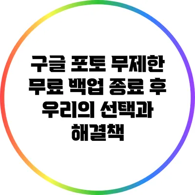 구글 포토 무제한 무료 백업 종료 후 우리의 선택과 해결책