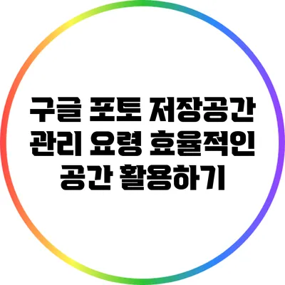 구글 포토 저장공간 관리 요령: 효율적인 공간 활용하기