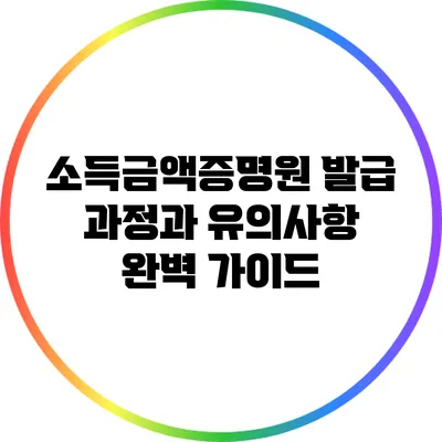 소득금액증명원 발급 과정과 유의사항 완벽 가이드