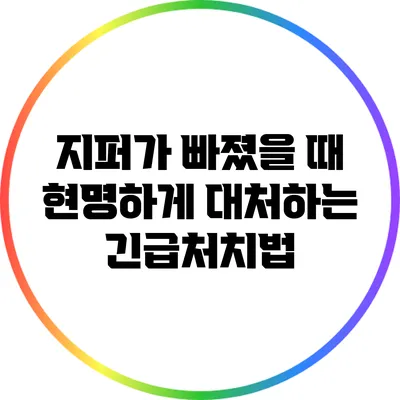 지퍼가 빠졌을 때 현명하게 대처하는 긴급처치법