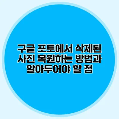 구글 포토에서 삭제된 사진 복원하는 방법과 알아두어야 할 점