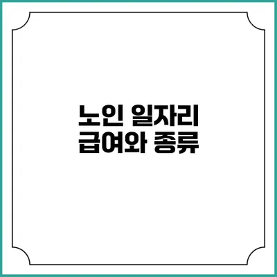 노인 일자리 급여와 종류