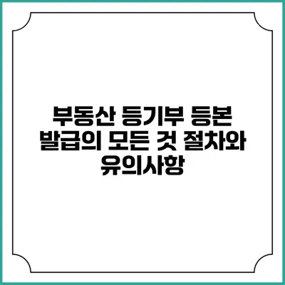 부동산 등기부 등본 발급의 모든 것: 절차와 유의사항