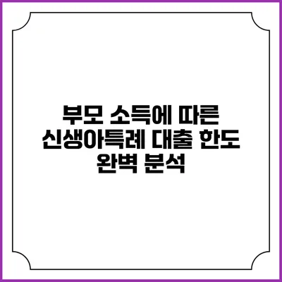 부모 소득에 따른 신생아특례 대출 한도 완벽 분석
