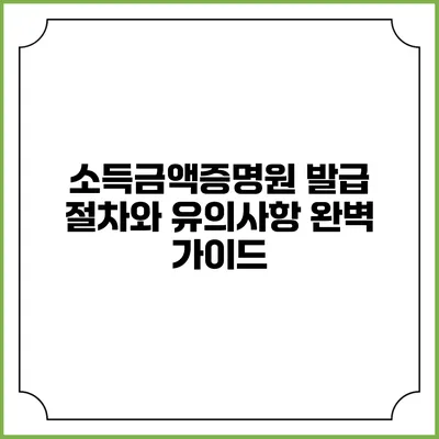 소득금액증명원 발급 절차와 유의사항 완벽 가이드