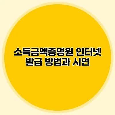 소득금액증명원 인터넷 발급 방법과 시연