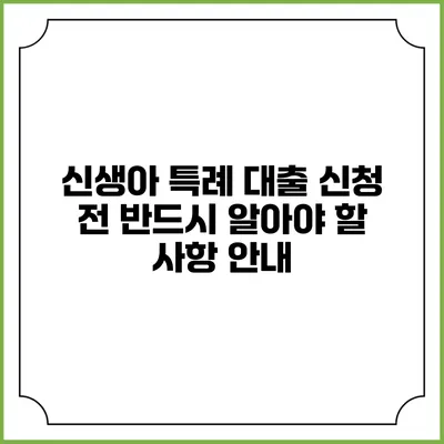 신생아 특례 대출 신청 전 반드시 알아야 할 사항 안내