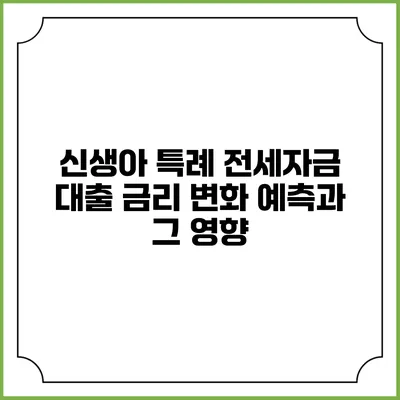 신생아 특례 전세자금 대출 금리 변화 예측과 그 영향