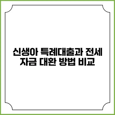 신생아 특례대출과 전세 자금 대환 방법 비교