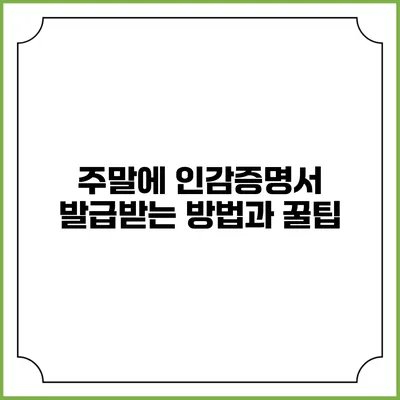 주말에 인감증명서 발급받는 방법과 꿀팁
