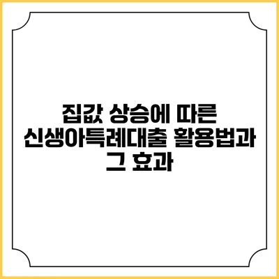 집값 상승에 따른 신생아특례대출 활용법과 그 효과