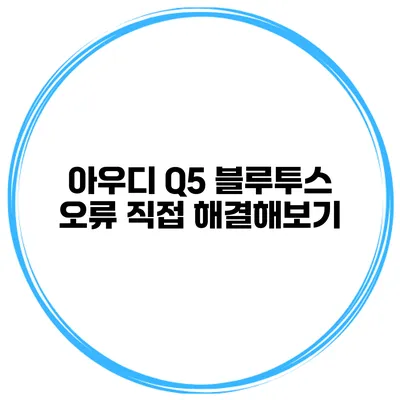 아우디 Q5 블루투스 오류 직접 해결해보기