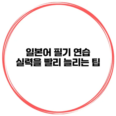 일본어 필기 연습 실력을 빨리 늘리는 팁